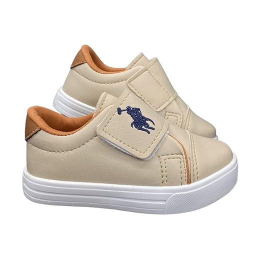 Tênis Infantil Menino Marfim Polo Ponta Larga Conforto