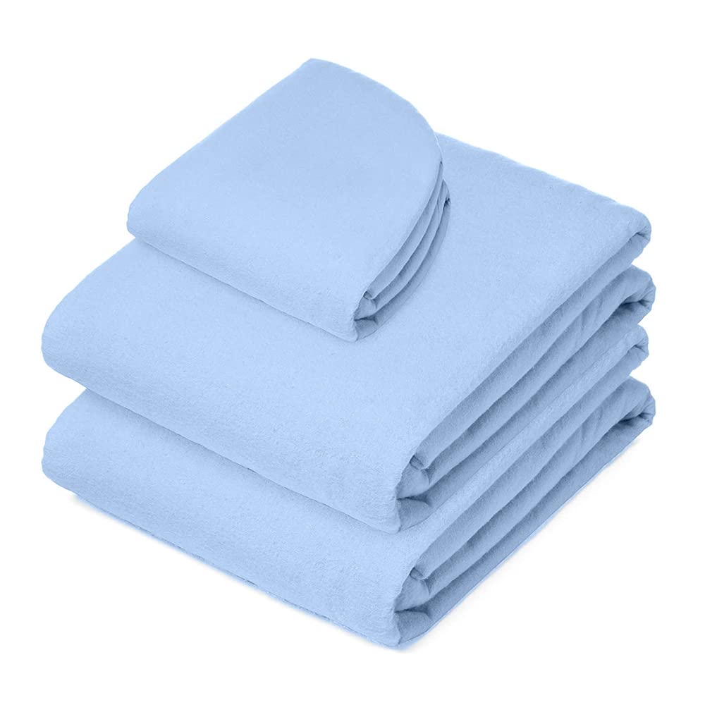 Avalon Care 3-Piece Cotton Flannel Massage Table Sheets Set