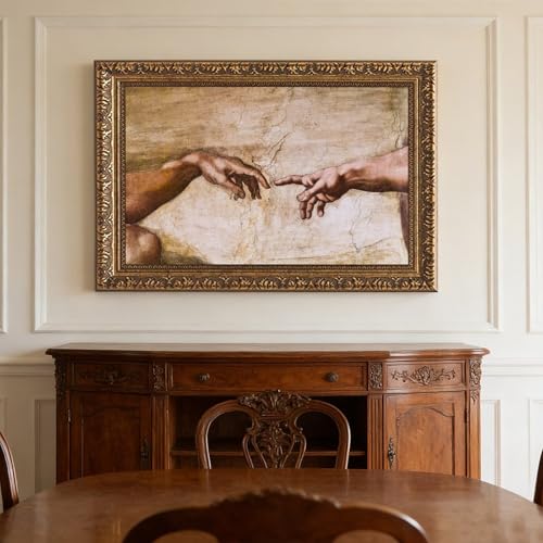 Impression sur toile La création d'Adam pour bureau 50cm