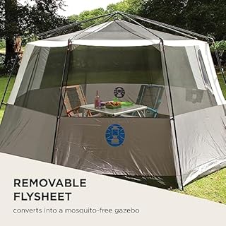 Coleman Tent Octagon, 6 to 8 Man Festival Dome Tent, Waterproof Family Camping Tent with Sewn-in Groundsheet