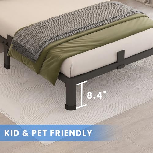 MAF 10 Inch Twin Size Metal Platform Bed Frame with Round Corner Legs, 3000 LBS Heavy Duty Steel Slats Support, Noise Free, No Box Spring Needed, Easy Assembly