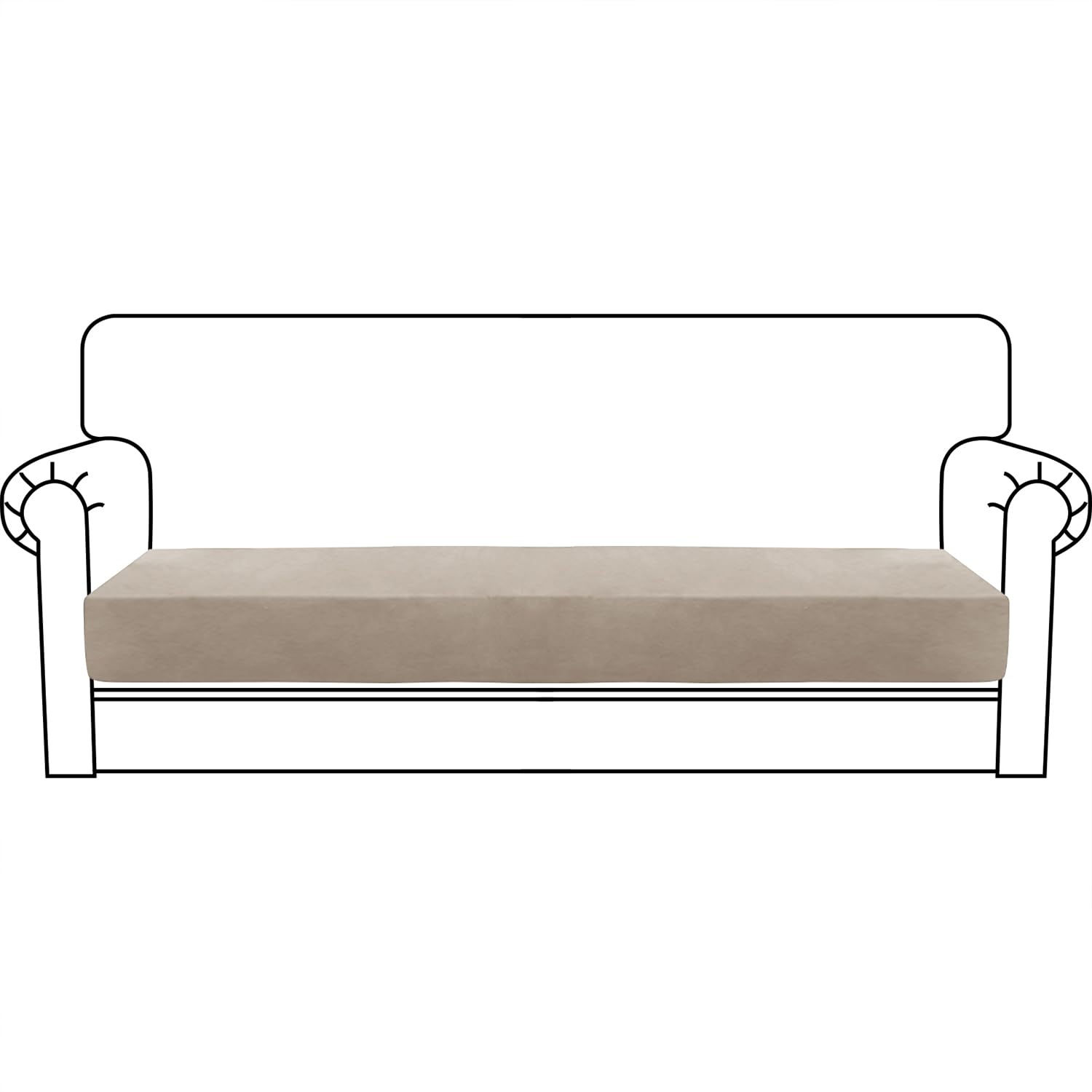 CHELZEN Velvet Sofa Seater Cushion Cover, Super Stretch Sofa Cushion Slipcovers