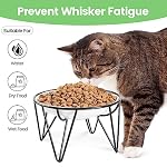 Ceramic Cat Bowls, 2 Pack - Raised, Whisker Friendly, Anti-Vomiting Cat Food Plates - Hygienic, Secure Material, Elegant Stand, 10 oz, for Indoor Cats & Kittens - Image 4