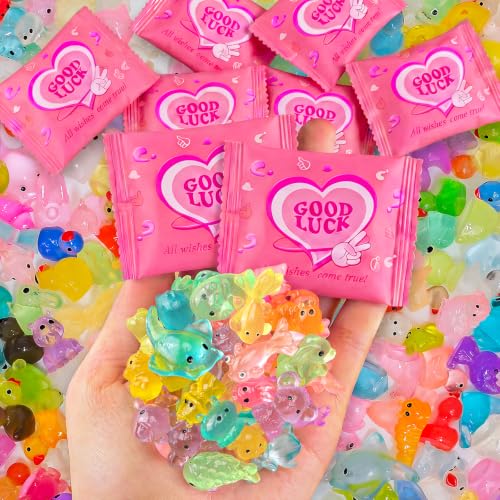 Image of FEXIA 100PCS Mini Resin Animal Mystery Blind Bags for Fairy Garden Luminous