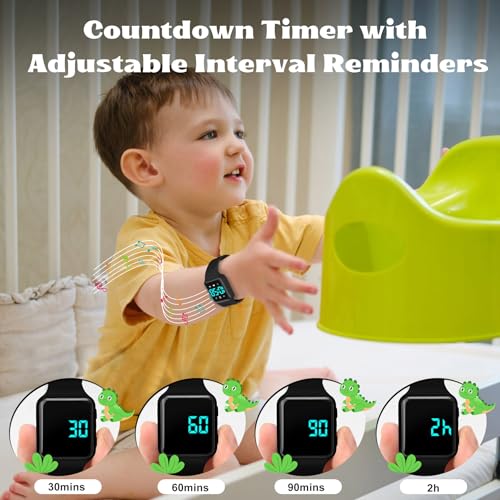 Image of Toddler Potty Training Set - Potty Training Watch with Musical /Vibration Countdown Alerts, Fun Board Book, Progress Chart & Reward Stickers - Interactive Potty Training Kit for Kids Ages 2-6