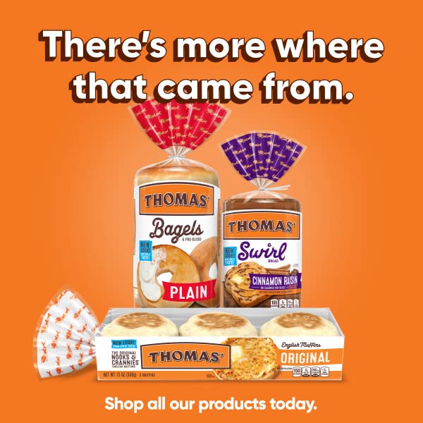 Thomas' Plain Mini Bagels, 10 Pre-Sliced Mini Bagels with No High Fructose Corn Syrup, 15 Oz Bag