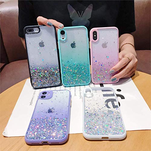 Image of Vonzee Case Compatible with iPhone X & XS (5.8 inch), Non Moving Glitter Cover for Girls & Women Soft TPU Shockproof Anti Scratch Drop Protection Cover (Pink)
