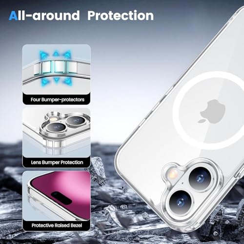 Image of Back Case Cover for Apple iPhone 16 Plus | Mag-Safe Compatible | Transparent Mobile Phone Case Cover for Apple i Phone 16 Plus | i Phone 16Plus TPU Transparent Back Cover Case