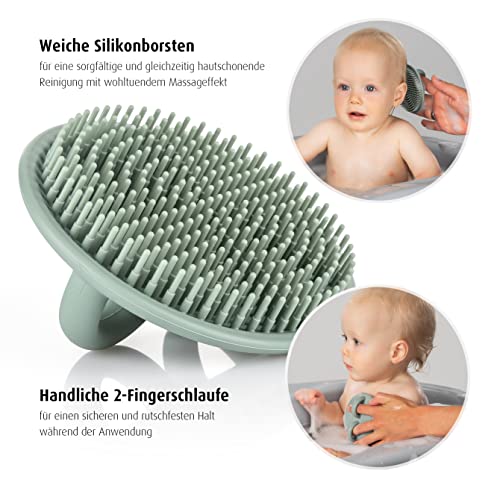 reer BabyCare Badebürste aus Silikon | Babybürste | für extra weiche und sanfte Pflege Deines Baby