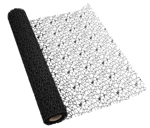 Papier cadeau jacquard noir style coréen 50cm x 4,6m pour bouquets | Lot de 2 rouleaux en maille