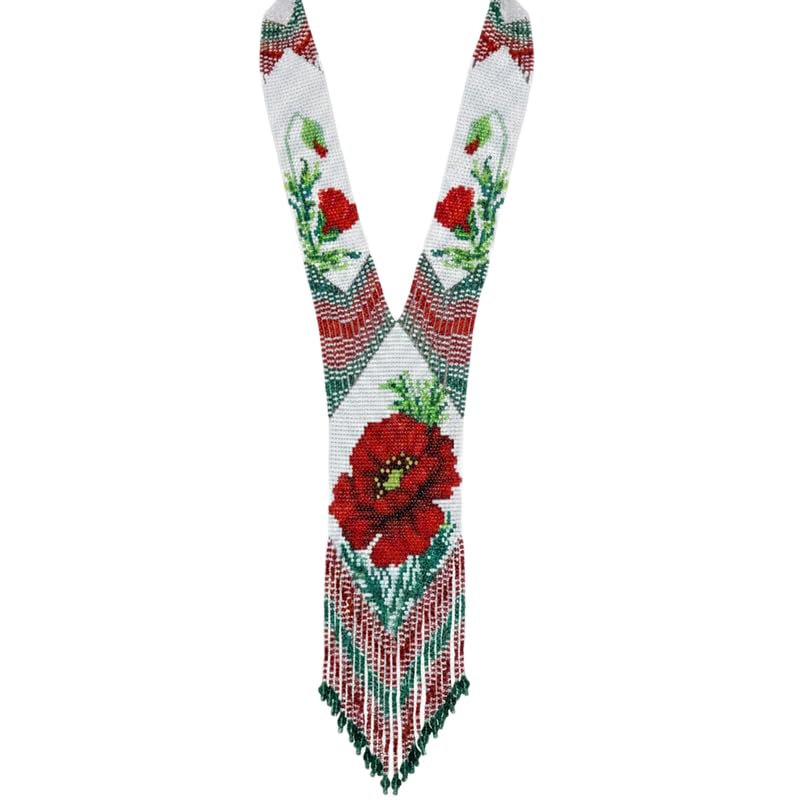 Collier Gerdan ukrainien perles de rocaille fait main, bijou traditionnel multicolore de luxe