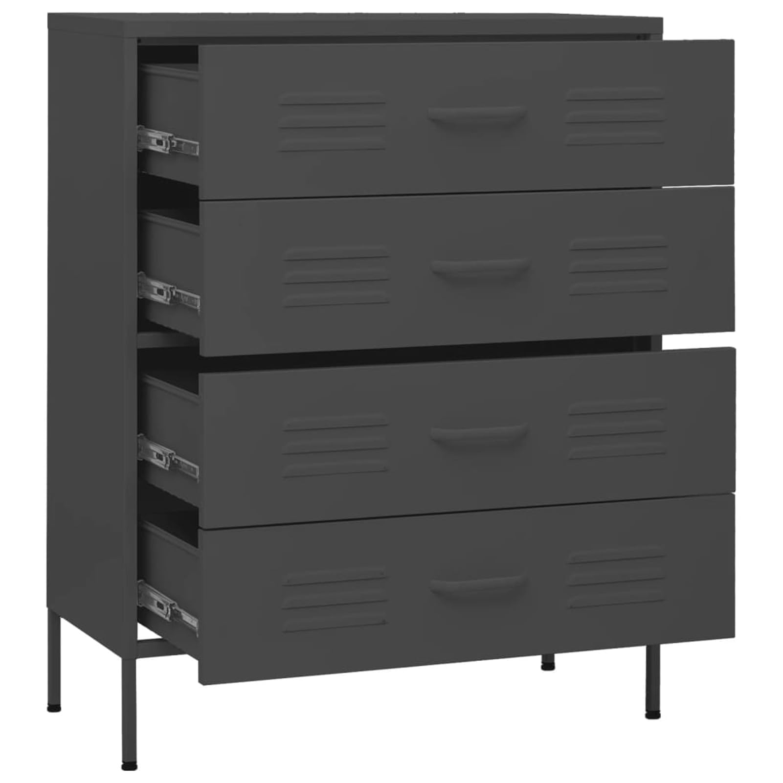 Cassettiera Antracite 80x35x101,5 cm in Acciaio,Cassettiera,Cassettiera Salvaspazio,Cassettiera Scrivania,Cassettiera Camera da Letto(SPU:336204)