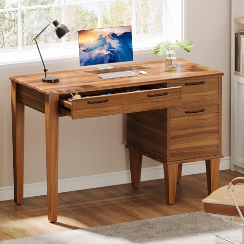 Tribesigns 47' Wood Computer Desk with 3 Drawers, Farmhouse Small Office Desk with File Drawers,...