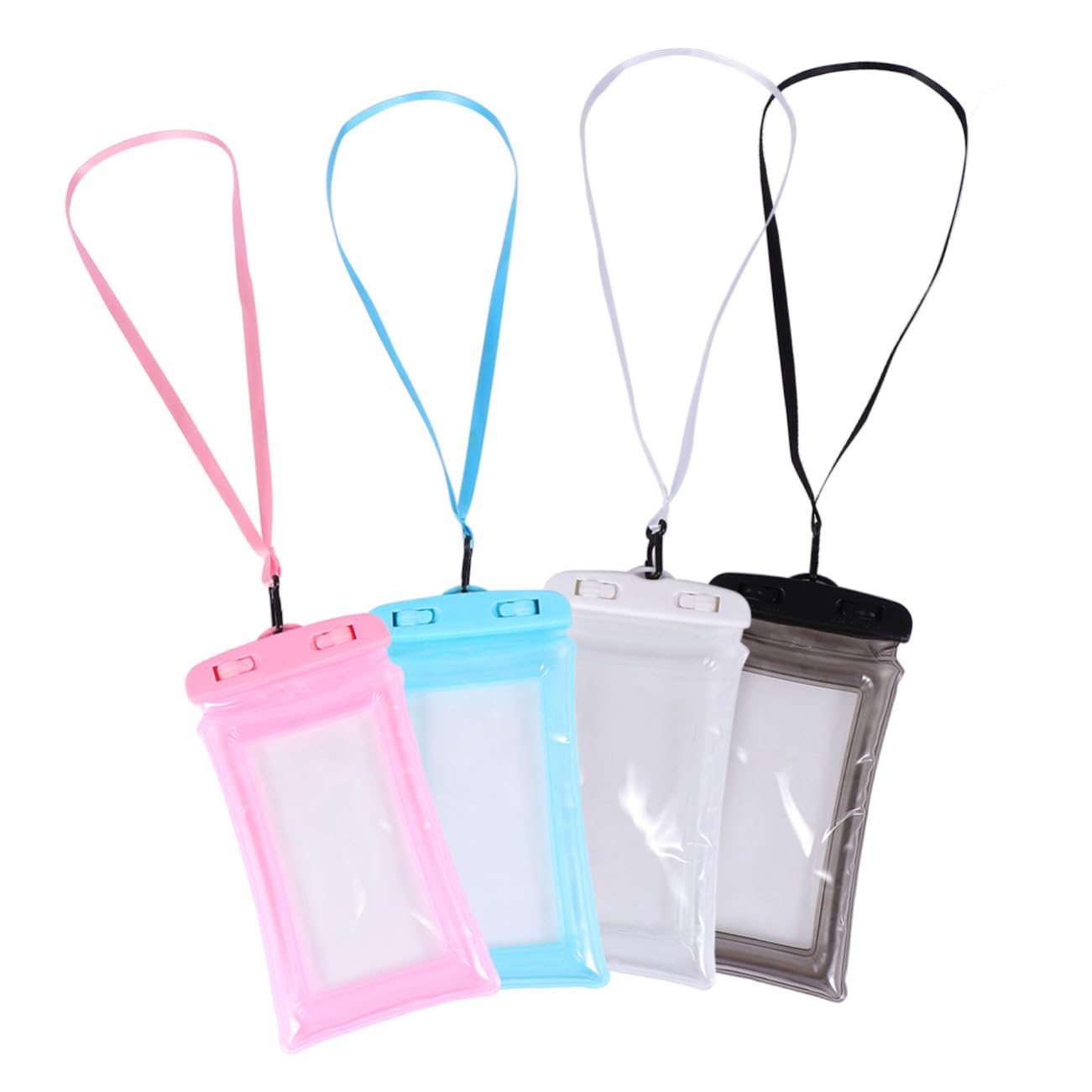 balacoo 4-Pack Waterproof Cell Phone Pouch Beach Swimming Diving Phone Bag Touch Screen Protection Black