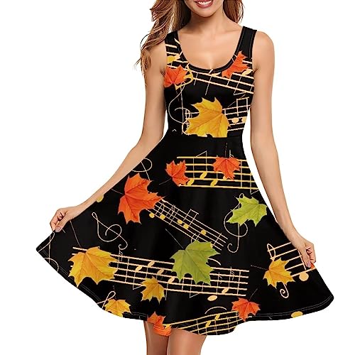 Image of Women's Casual Loose Sundress Midi Sleeveless Crewneck Dress Summer Beach Tank Dress with Pockets