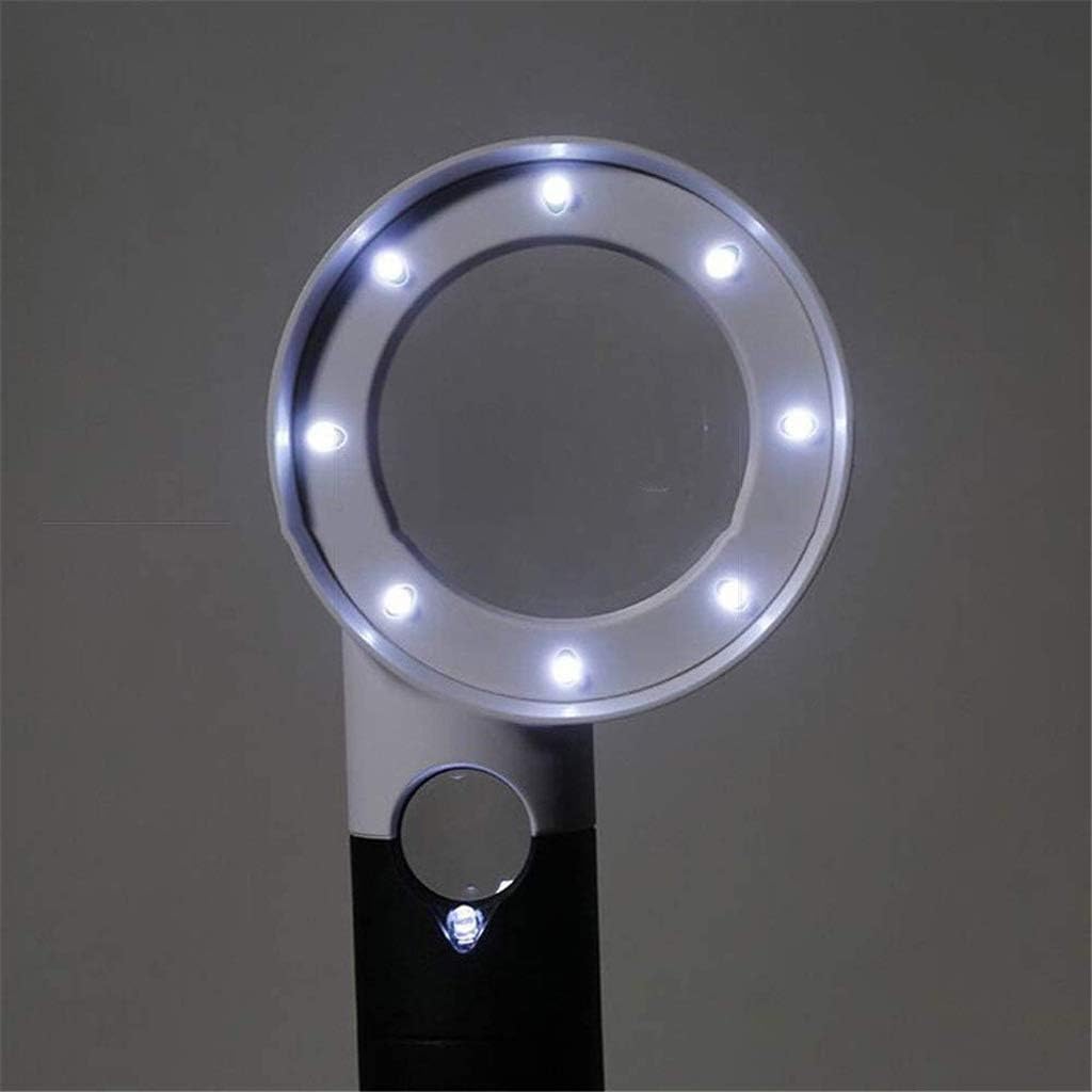 JSEIAJB ハンドヘルド拡大鏡、リング状のLEDライト、高齢者の読書識別主鏡副鏡の高精細拡大鏡 Amazon.co.jp: KIBTOY 拡大鏡  ライト付き 30倍 10倍 ハンドヘルド 大型 拡大鏡 18個のLED照明付き拡大鏡 黄斑変性 高齢者 読書用 はんだ付け スタンプ コイン  ジュエリー用 ...