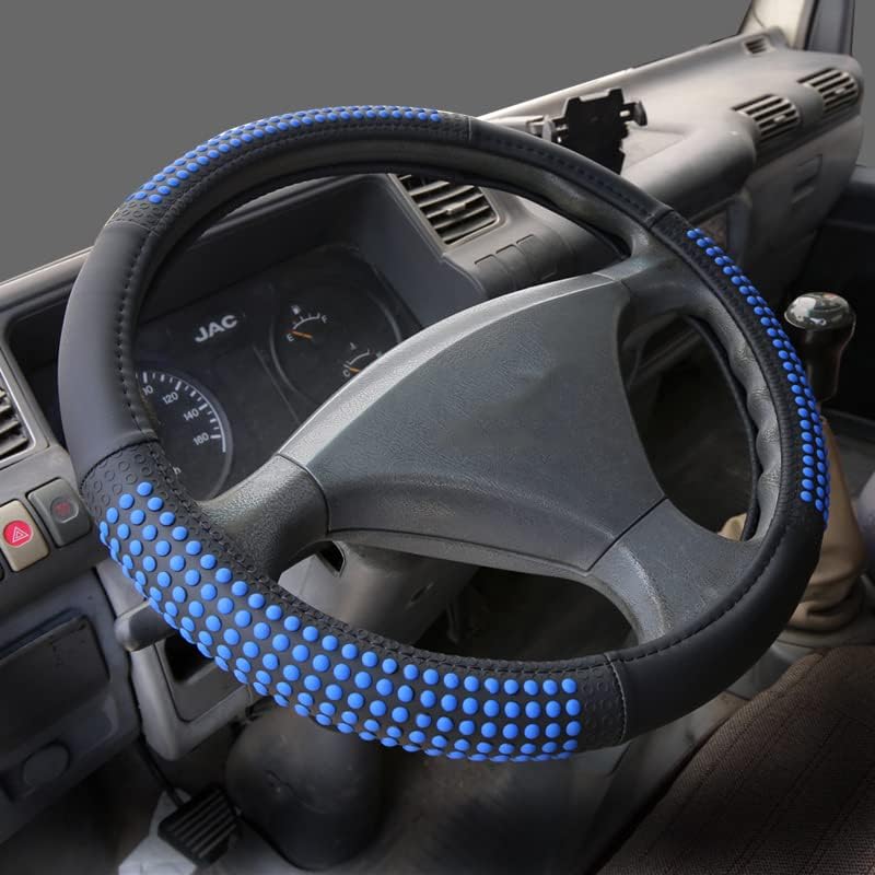 Steering Wheel Cover for Big Trucks Large Grain Anti-Slip Comfortable Fits Big Rig Trucker 16" 17" 18" 19" Steering Maximum Grip(RED 19INCH)