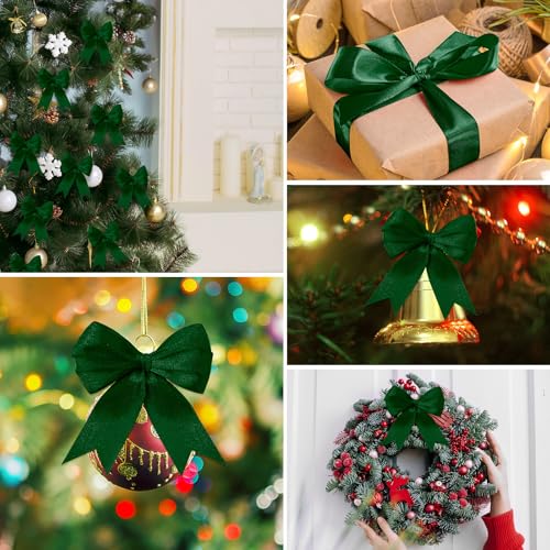 GXFCING Green Ribbon 50mm Wide, 46M Thick Green Satin Ribbon Christmas Ribbon for Gift Wrapping, Crafting, DIY Sewing, Hair Bows, Cake Box, Wedding, Car, Bouquets, Xmas Party Decoration - Image 3