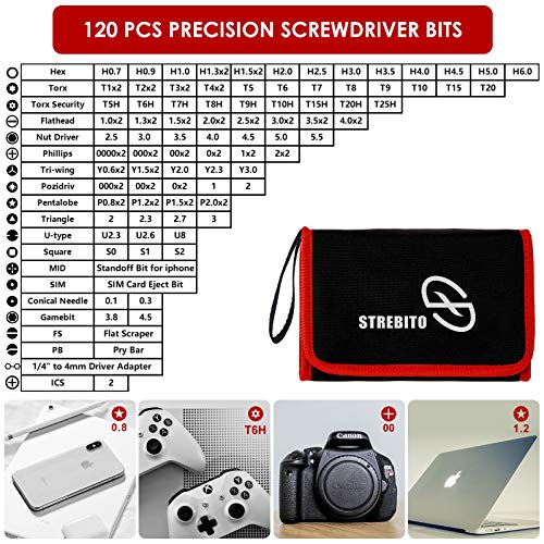Strebito Screwdriver Sets 142-Piece Electronics Precision Screwdriver With 120 Bits Magnetic Repair Tool Kit For Iphone, Macbook, Computer, Laptop, Pc, Tablet, Ps4, Xbox, Nintendo, Game Console #TOP1