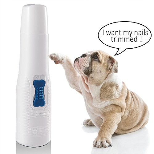 WOLFWILL Super Silent Electric Pet Nail Grinder Gentle Paws Nail Clipper Cuticle Smooth Trimmer for Dog Cat Rabbit-White