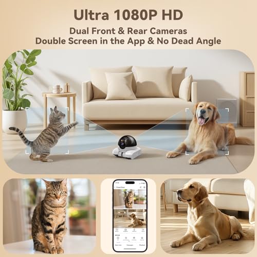 DreamBee Security Indoor Camera 1080P Dual Lens,Robot Camera on Wheels Movable with 2-Way Talk,Distance Bot with Night Vision,Blinky Bot App Control for Home Security/Cats/Dogs/Baby/Elderly - Image 5