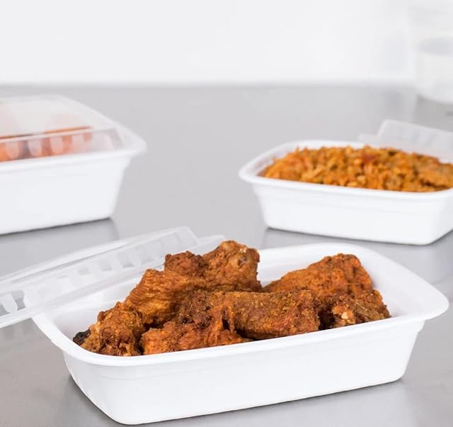 150 Pack of 650ml, 750ml, 1000ml & 1250ml Meal Prep Containers with Lids Takeaway Containers Food Prep Container Lunch Boxes Made of BPA Free and Recyclable (650 ML)