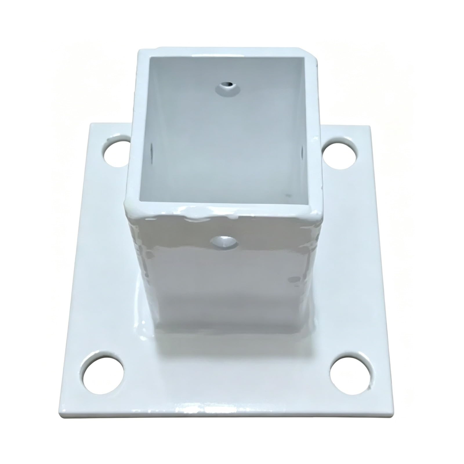 LZMZMQ Soporte para Poste Base para Poste de Madera Protector De Base para Poste De Buzón (Blanco), Placa Base para Barandilla De Terraza, Anclaje De Poste para Suelo(180x180mm/7x7)