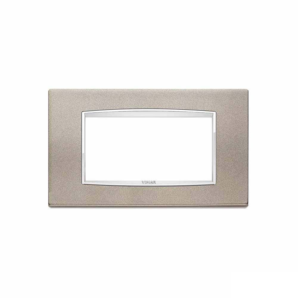 Plaque Classic 4 modules VIMAR eikon titane mat habillage multiposte mural