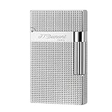 JTDunant Classic Diamond Head Lighter, Clear Ping Sound, Refillable, Vintage Trench Metal Lighters, Adjustable Soft Flame, Unique Gift for Men Father Husband Boyfriend Friend (Silver)