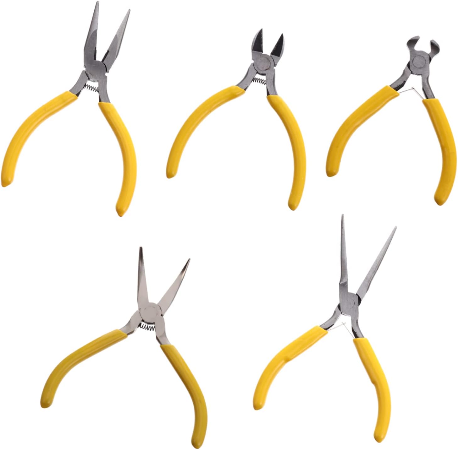 OSALADI 5pcs Mini Jewelry Pliers Set for DIY Beading and Accessories 5-Inch Multi-Functional Tools for Crafting and Jewelry Making