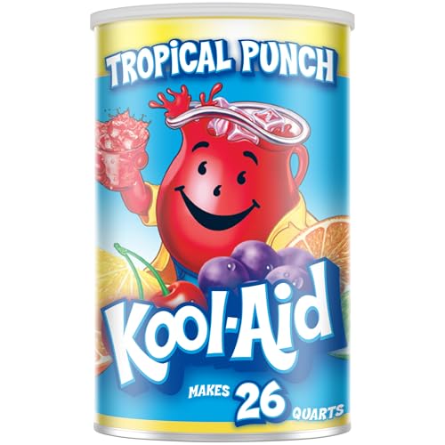 Image of Kool-Aid Caffeine Free Jumbo Tropical Punch Sweetened Powdered Drink Mix, 63 Oz (Pack of 6)