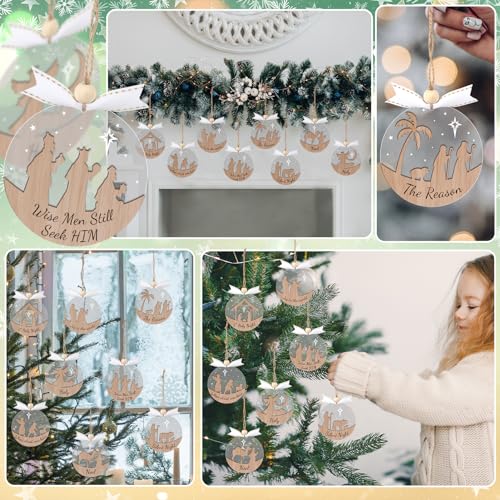 Winter Christmas Hanging Ornaments for Tree, Winter Wonderland Ornaments for Christmas Tree Gifts Winter Party Supplies - Image 3