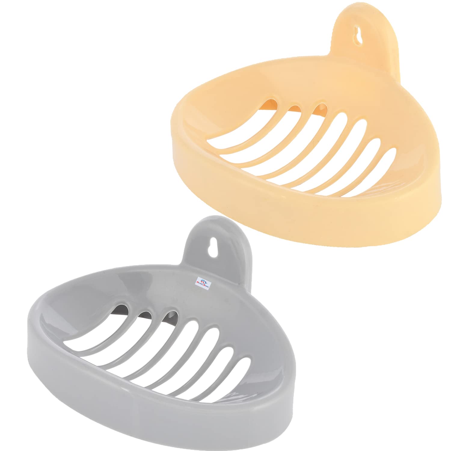 Heart Home Soap Holder|Sink Soap Holder|Plastic wall Mounted Soap Holder|Oval Shape Self Draining Soap Dish for Bathroom|Pack of 2 (Cream & Silver) (B0BP7T7KM7) Amazon Price History, Amazon Price Tracker