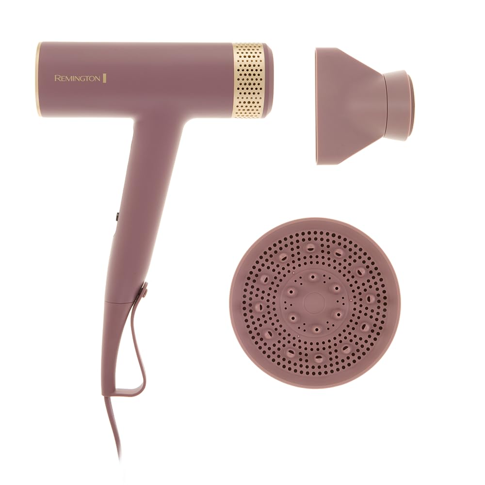 Remington secador AIRvive (motor brushless digital, iónico, silencioso, 240 km/h) difusor y concentrador (tecnología Ionic Air antiencrespamiento, 12 combinaciones de temperatura y velocidad) EC8930