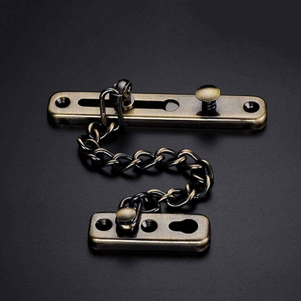 SFJSFIMQ Door Safety Chain, Latches Lock,Standard Security Anti-Theft Stainless Steel Front Limiter External Restrictor Design to Fit All Types Sizes Secure Reliable