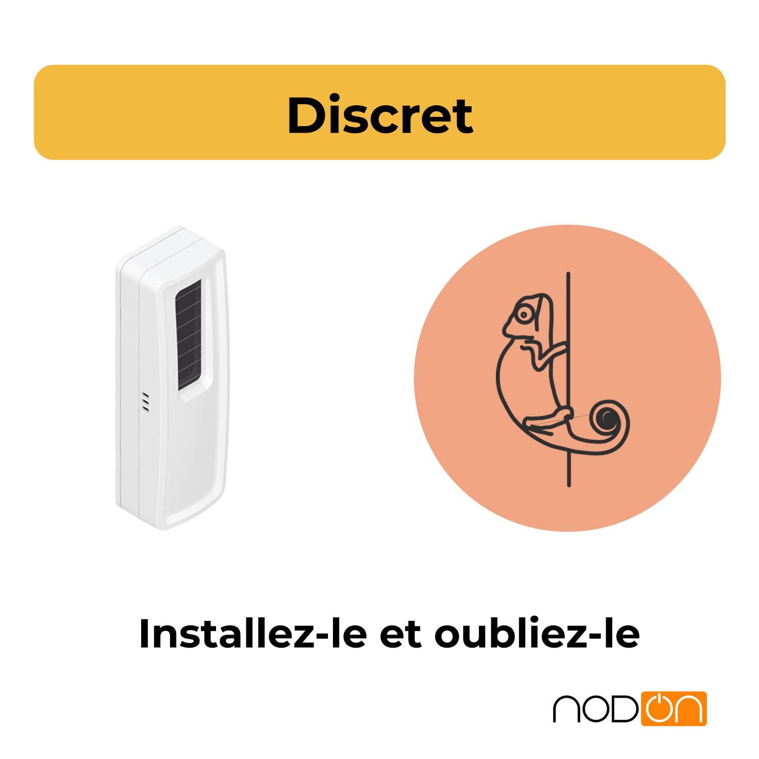 NodOn - EnOcean Capteur de Température Sans Pile Sans Fil | Capteur Temperature Facile à Installer - Discret, Pile Optionnelle - Compatible avec Jeedom, eedomus, MyUbiwizz