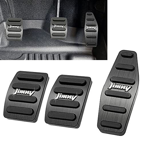 ジムニーエンブレム付 タイプ2 J2 スズキ JB64W JB74W 新型ジムニー シエラ MT マニュアル車専用 アルミ製 ペダル カバー 3点セット ブラック ノンスリップ ラバー付 ブラガ