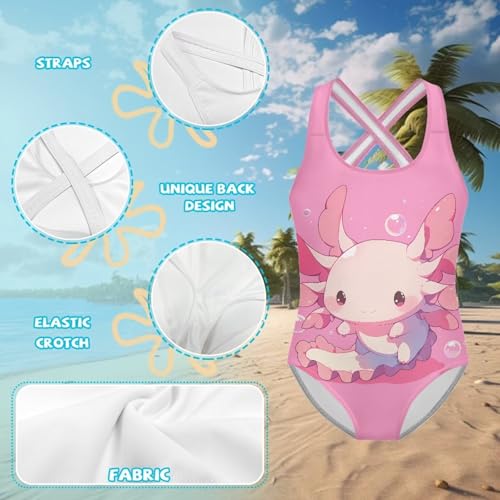 Girls One Piece Swimsuits Quick Dry Beach Swim Bathing Suit Crossback Swimwear for Summer Pool Party 5-14 Years3