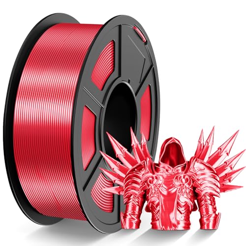 Image of TECBEARS Silk Filament 1.75, Shiny Silk PLA Filament, 3D Printer Filament with Smooth Silky Surface, Dimensional Accuracy + /- 0.02mm, Fit Most FDM 3D Printers, Silk Red 1KG