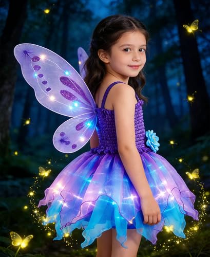 Disfraz de princesa con luces para niñas miniatura 2