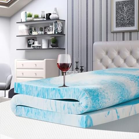 BedsPick 2 Inch Memory Foam Mattress Topper Twin XL, Dorm XLong Single Mattress Pad Twin Extra Long Ventilated Gel Infused Soft Foam Mattress Topper for College Dorm