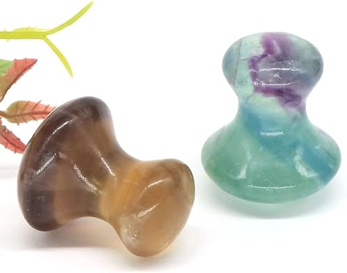 Miniatura 2 de Masaje facial de hongo de cristal de cuarzo rosa natural, piedra curativa Reiki, piedra de energía curativa, Gua Sha, cuidado de la piel, masajeador