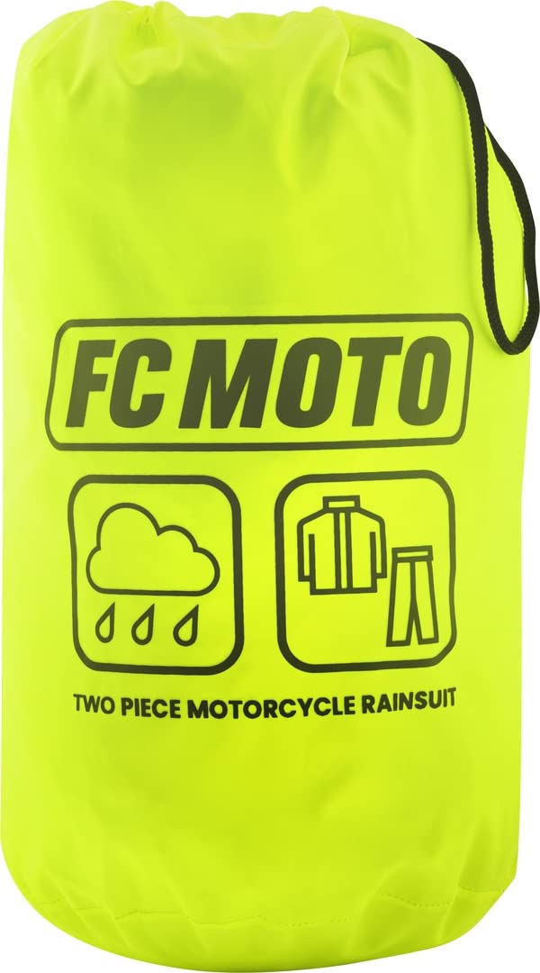 FC-Moto Urban Rain Kit 2-Teiler Motorrad Regenkombi, schwarz/gelb, 2XL