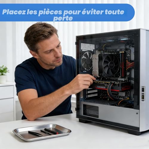 4 Pièces Plateau à Instruments, Plateaux Rectangulaires en Acier Inoxydable, Réutilisable Plateau de Laboratoire pour Les Salons de Beauté, Les Cliniques Vétérinaires, Les Cbinets Dentaires – vue 5