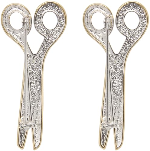 Image of Set of 2 Brooch Lapel Pins With Rhinestones