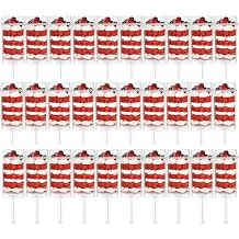 Jucoan 30 Pack Push Cake up Pop Containers with Lids, Cake Pop Shooter, Mess-free Plastic Jelly Ice Cream Cupcake Push up Pop Containers for Wedding Birthday Party Dessert Table