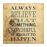 Always Believe That Something Wonderful Placa de madera con marco de madera We Decided On Forever Letreros de madera personalizados al aire libre Cerca de mí, cómic clásico sólido para boda y