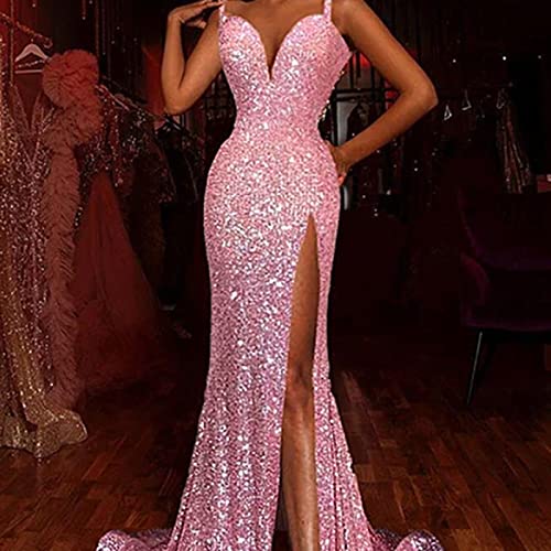 Metaxas Vestido feminino sexy de lantejoulas brilhantes com glitter, franzido para festas, baladas,
