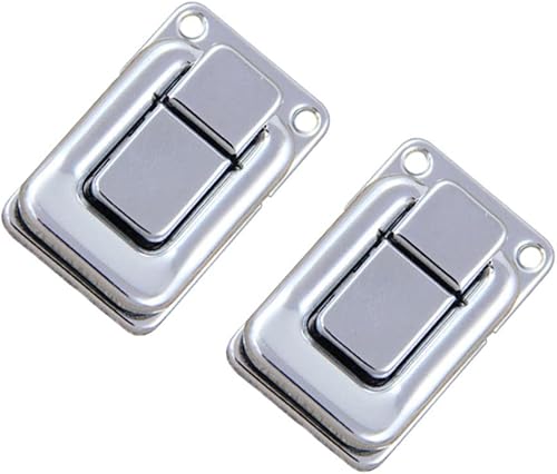 Miniatura 1 de PETSOLA Caja de 2 piezas de metal para herramientas de joyería, cajas de madera, cerrojo