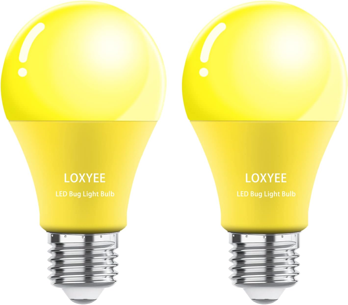 LOXYEE A19 Yellow Bug Light Bulbs Outdoor Amber Bug Light Bulb 9W